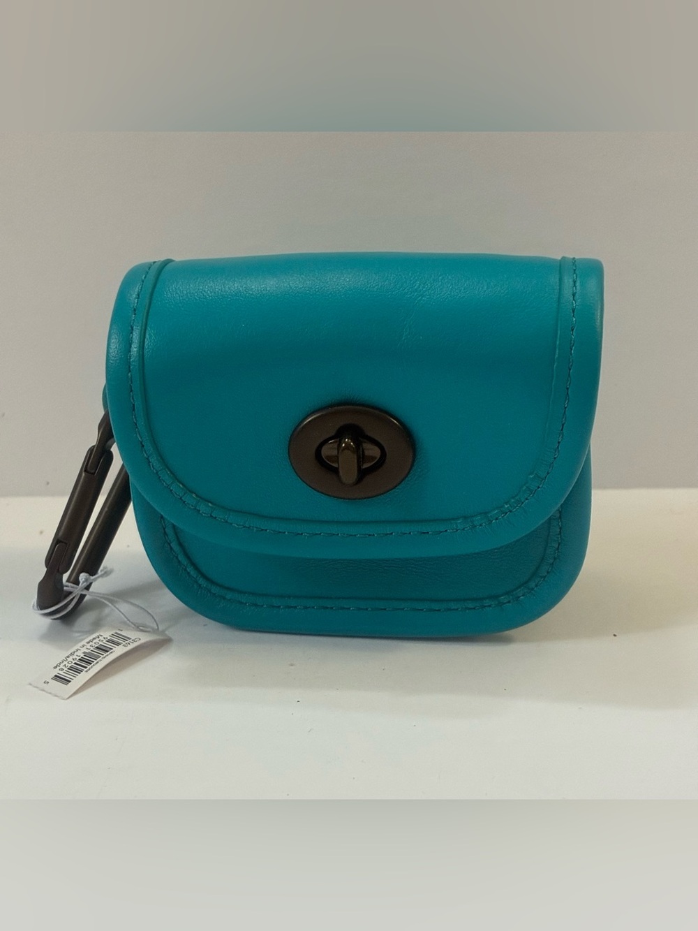 Coach Heritage Turnlock Blue/Turquoise Bag Charm / Mini Card Case # C3163 NWT - Picture 7 of 11